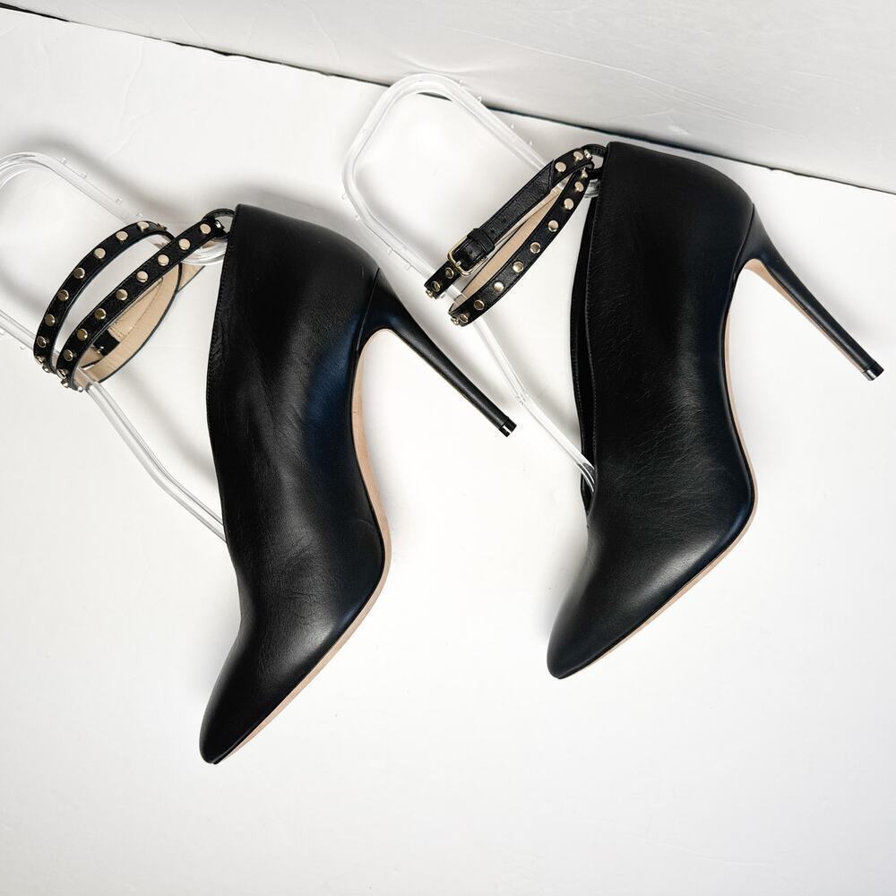 Jimmy Choo Lark 100 Studded Black Bootie Leather Heels Size 39.5 - Picture 8 of 15